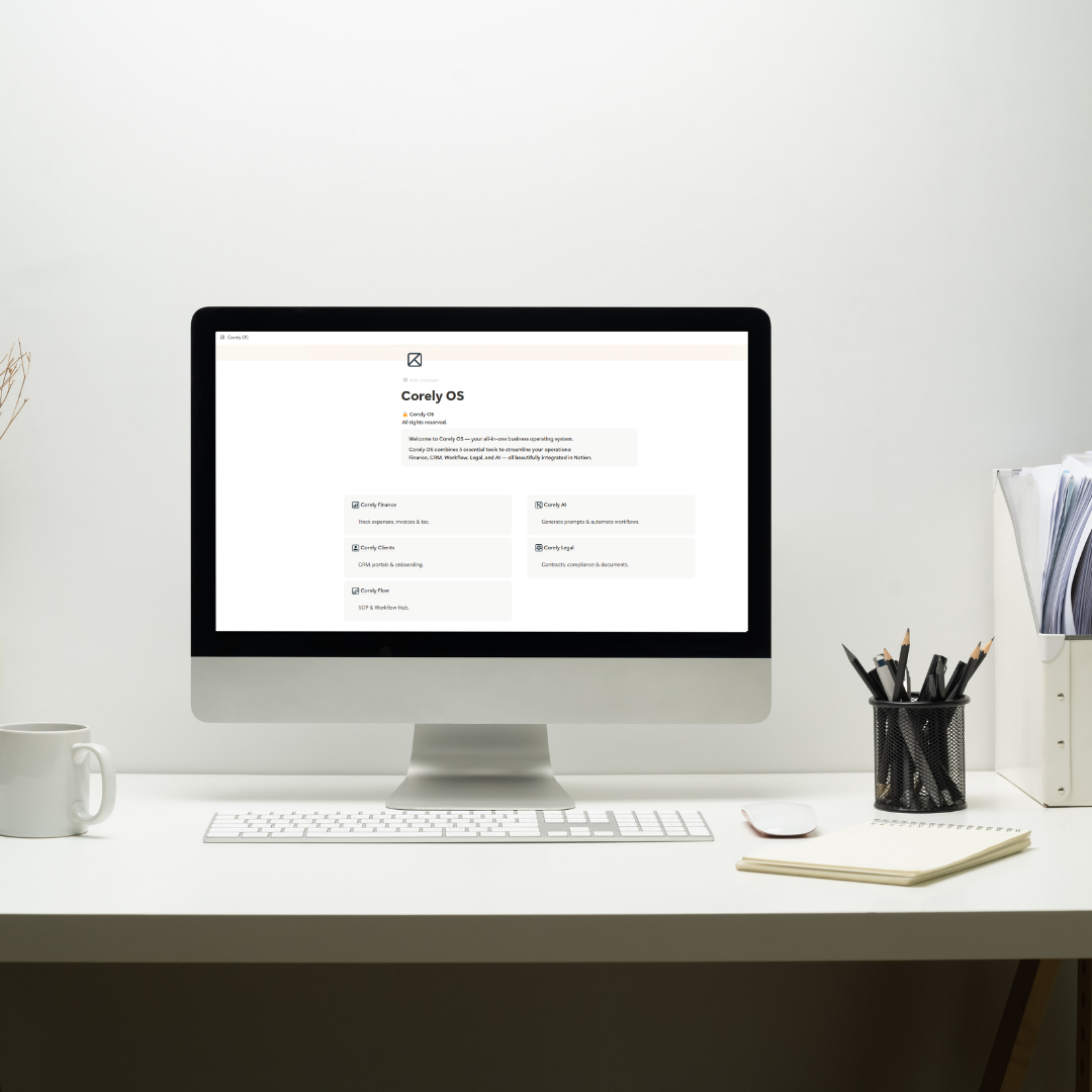 Corely Essentials — 3 Modules + Sheets
