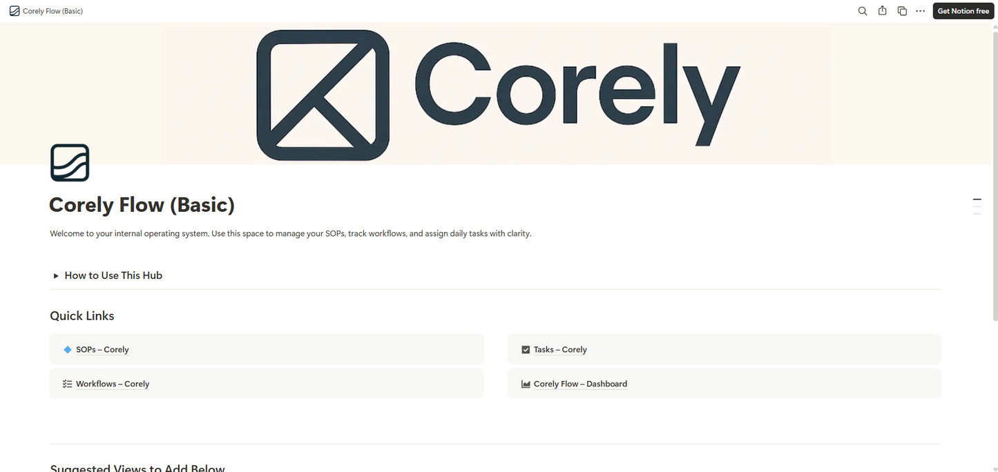 Corely Essentials — 3 Modules + Sheets